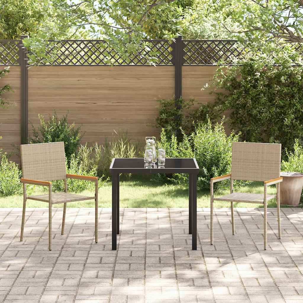Garten Stapelstühle 2 pcs Creme, Braun